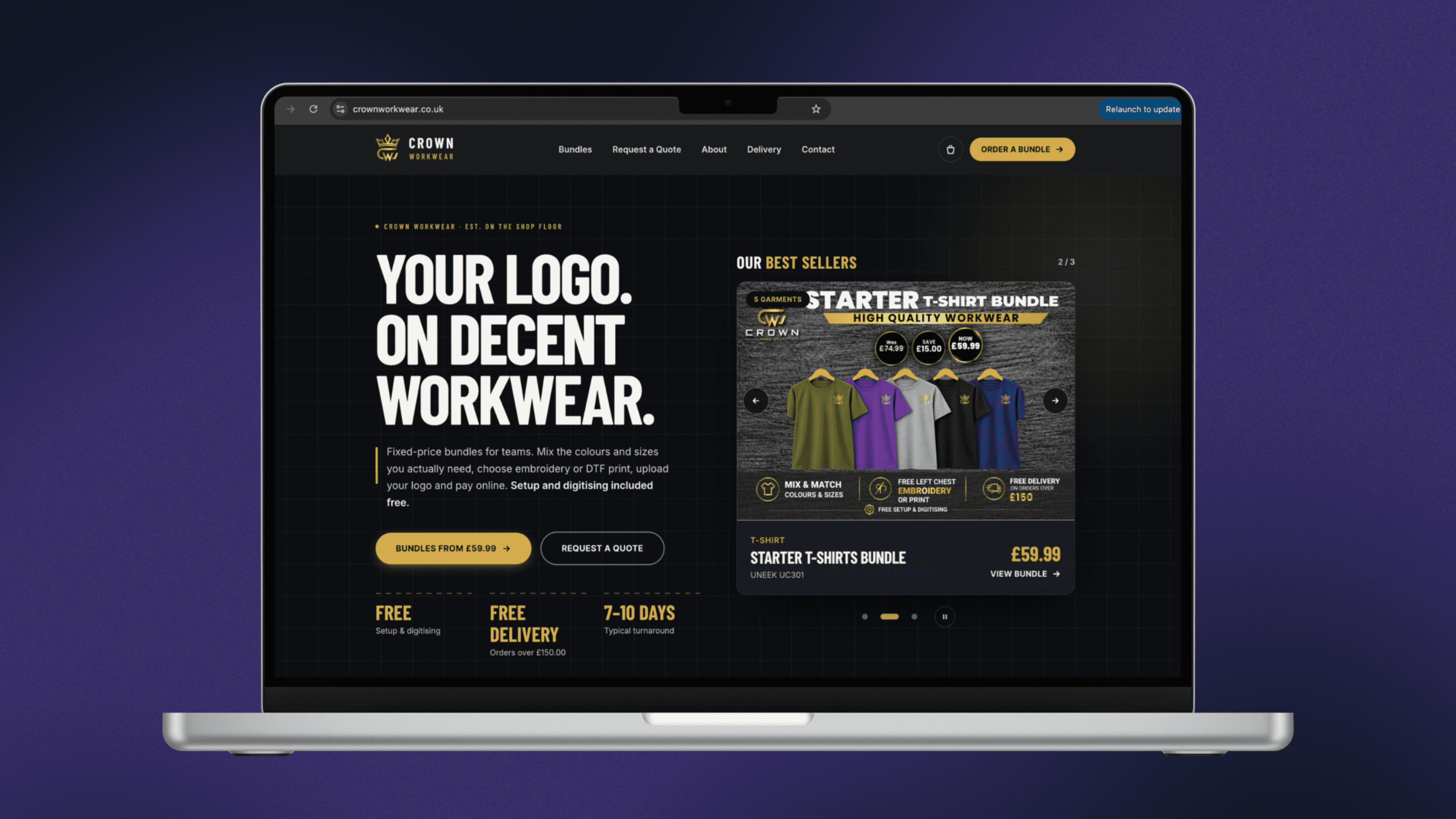 Crown Workwear Storefront screenshot